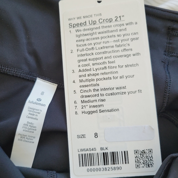 NWT Speed up crop 21" size 8 - Picture 3 of 3